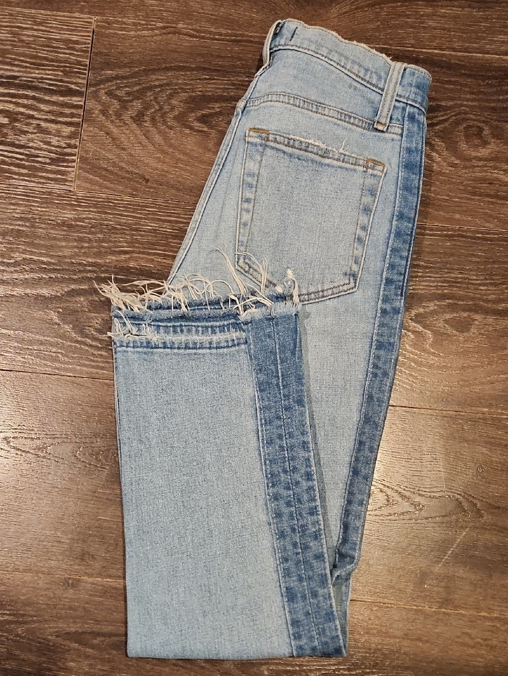 ❤️ NWOT! ABERCROMBIE & FITCH ZOE NATURAL RISE ANKLE STRAIGHT JEANS, SPLICED, 4 - Picture 9 of 9